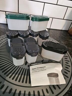 Tupperware Modular Mates Spice Containers Mixed Colors Green Black Gray Storage